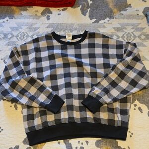 Black and White Checkered Women's Crewneck